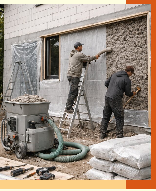 Утепление дома из газобетона эковатой в Ртищеве от 4597 руб./м2 | ТепломастерРтщ
